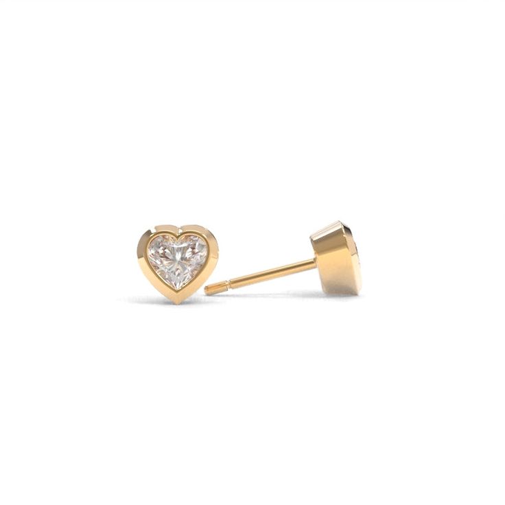 Heart Lab Grown Diamonds Bezel Earrings