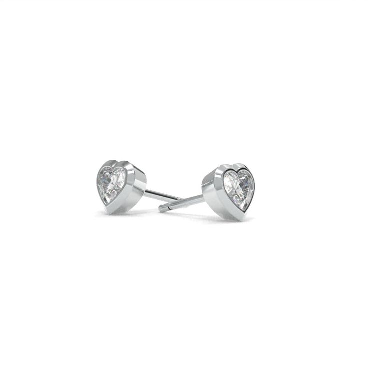 Heart Lab Grown Diamonds Bezel Earrings