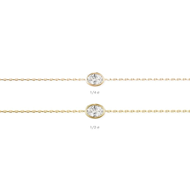 Oval Solitaire Lab Grown Diamond Bracelet