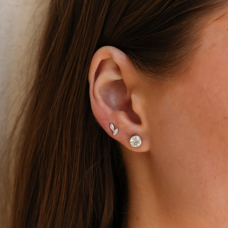 Round Lab Grown Diamonds Bezel Earrings