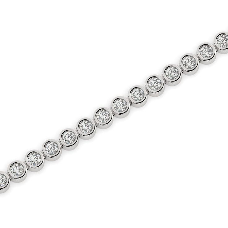 Round Bezel Lab Grown Diamond Tennis Bracelet