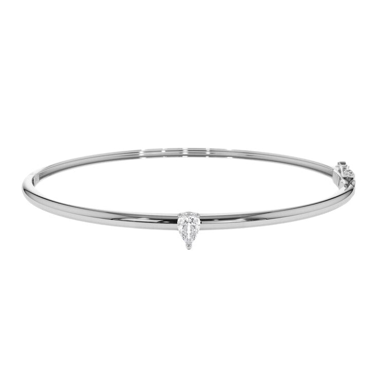 Pear Solitaire Lab Grown Diamond Bangle