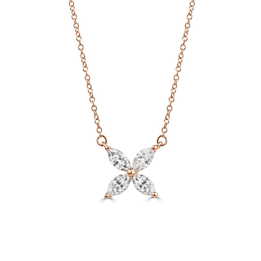 Marquise Shape Lab Grown Diamond Necklace