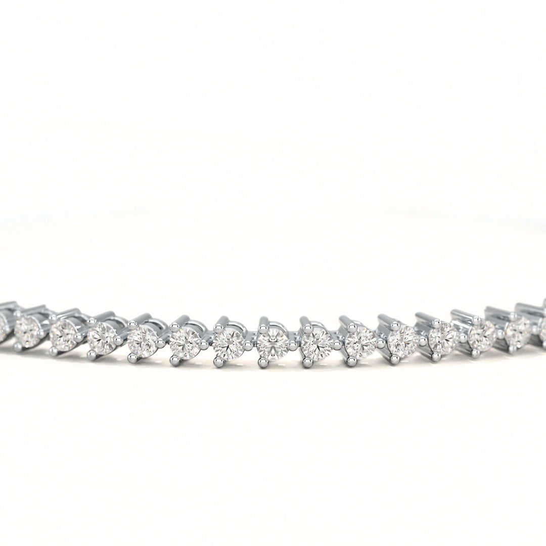 Round Three Prong Lab Grown Diamond Tennis Bracelet