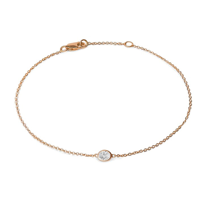 Oval Solitaire Lab Grown Diamond Bracelet