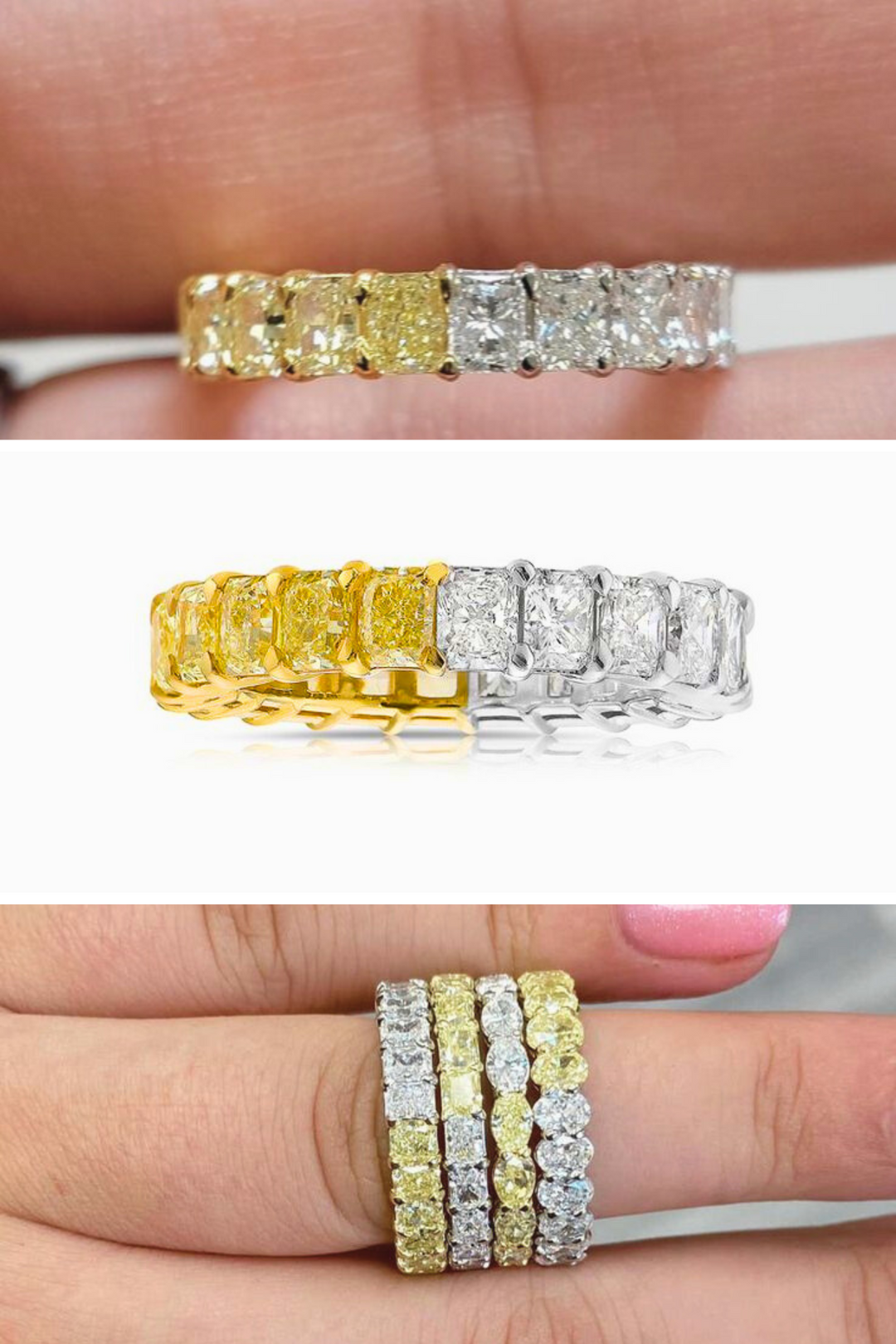 Sun and Moon Lab Grown Fancy Cut Diamond Ring