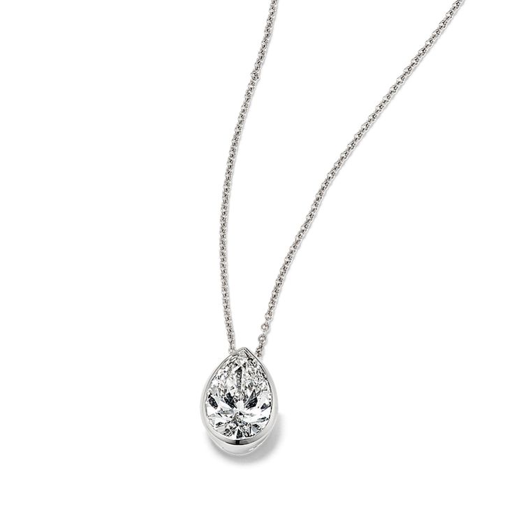 Solitaire Lab-Grown Diamond Bezel Pendant