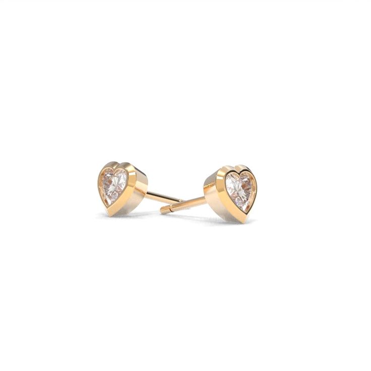 Heart Lab Grown Diamonds Bezel Earrings