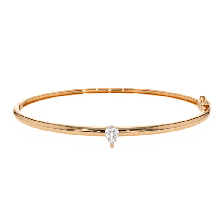 Pear Solitaire Lab Grown Diamond Bangle