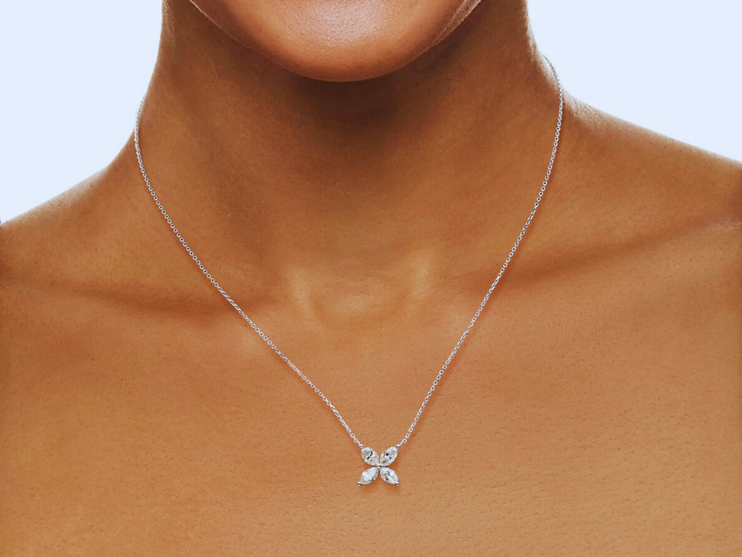 Marquise Shape Lab Grown Diamond Necklace