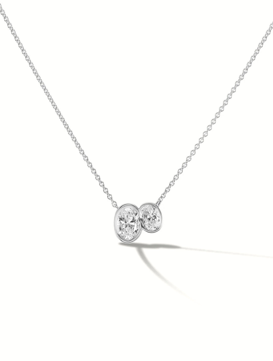 Dual Oval Shape Lab Grown Diamond Necklace