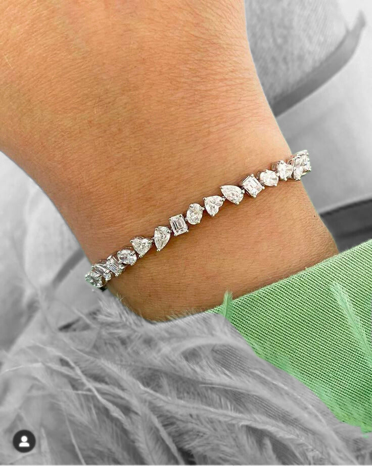 Multi Shape Lab Grown Diamond Tennis Bracelet