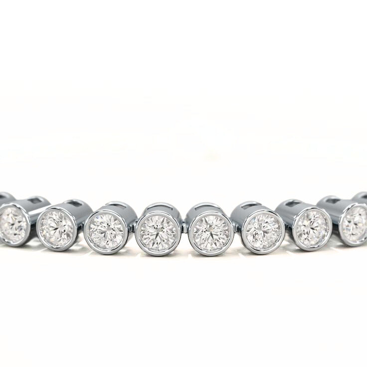 Round Bezel Half Lab Grown Diamond Tennis Bracelet
