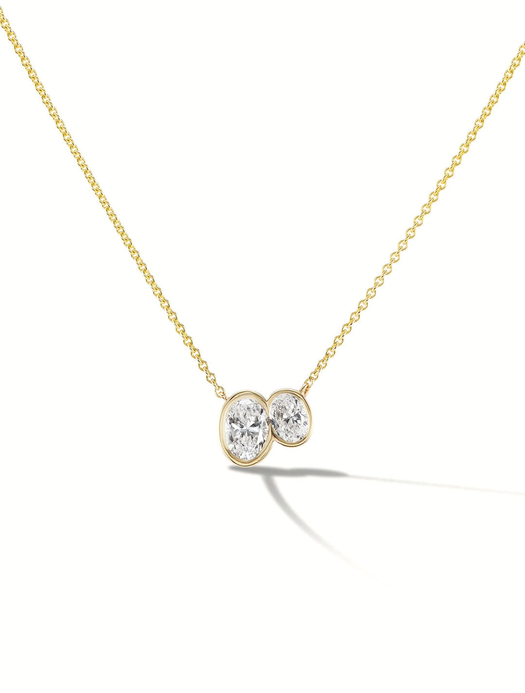 Dual Oval Shape Lab Grown Diamond Necklace