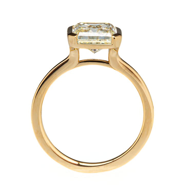 Yellow Cushion Cut Lab Grown Pear Cut Diamond Ring