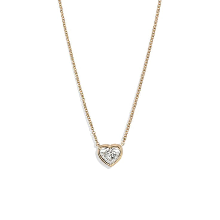 Heart Bezel Solitaire Necklace