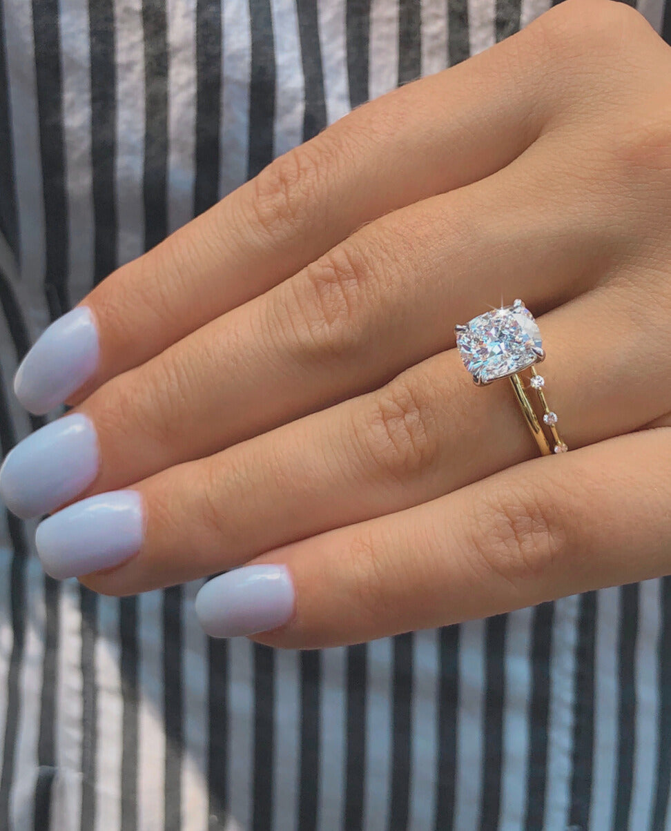 Cushion Cut Lab Grown Pear Cut Diamond Ring