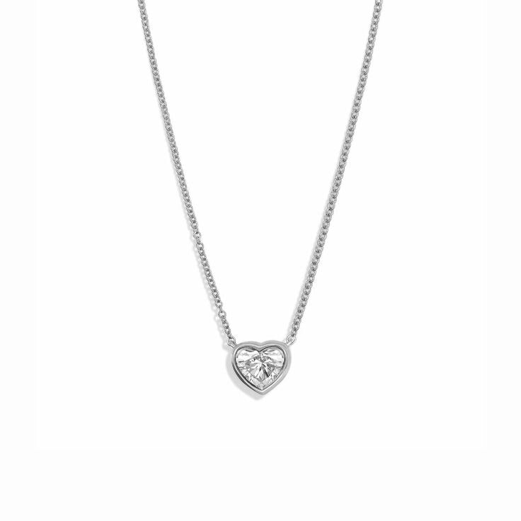 Heart Bezel Solitaire Necklace