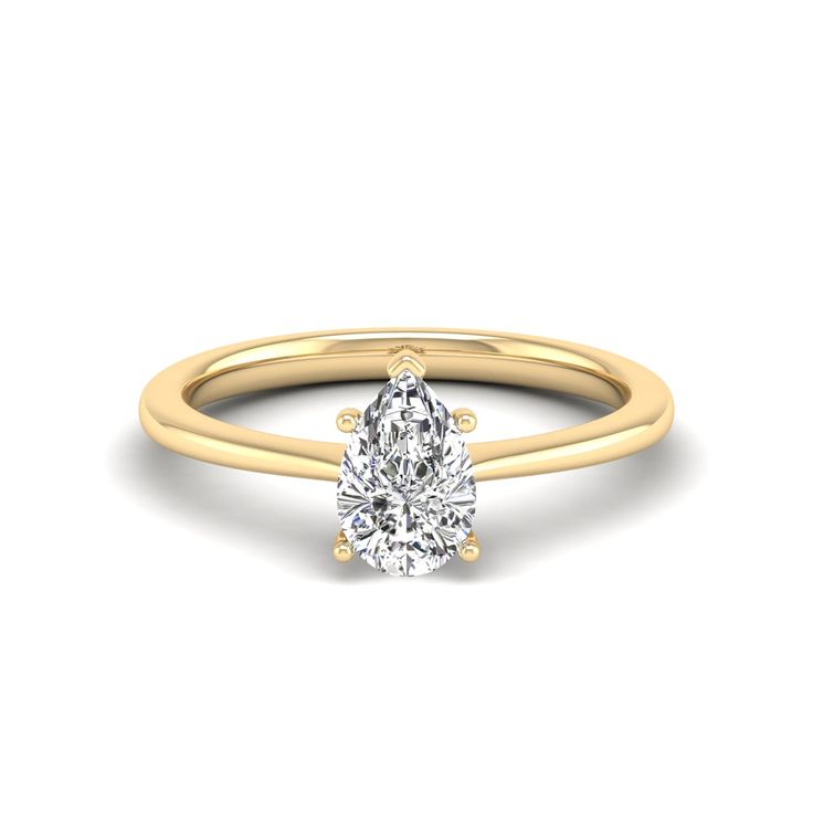 Pear Cut Lab Grown Pear Cut Diamond Ring