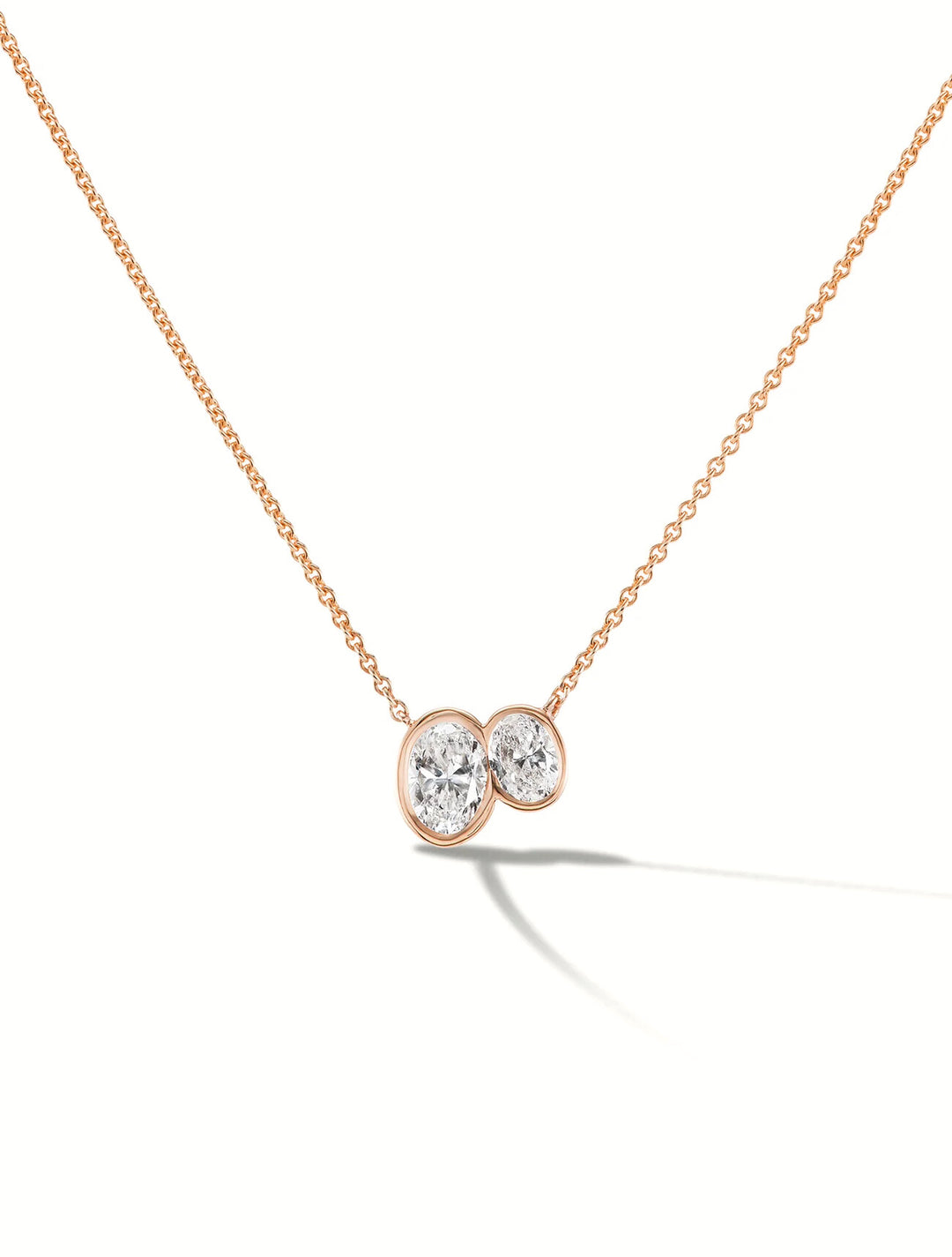 Dual Oval Shape Lab Grown Diamond Necklace