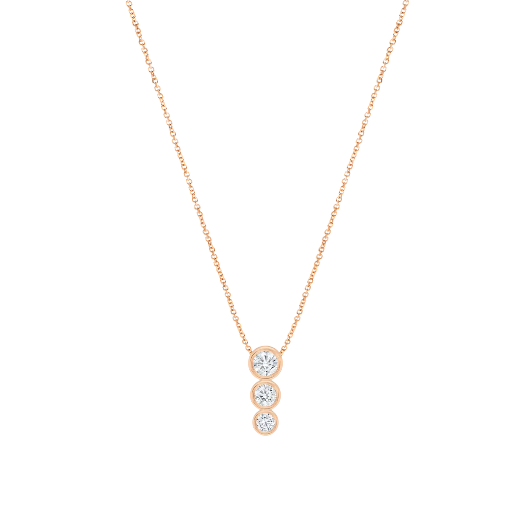 Three Round Lab Grown Diamond Necklace