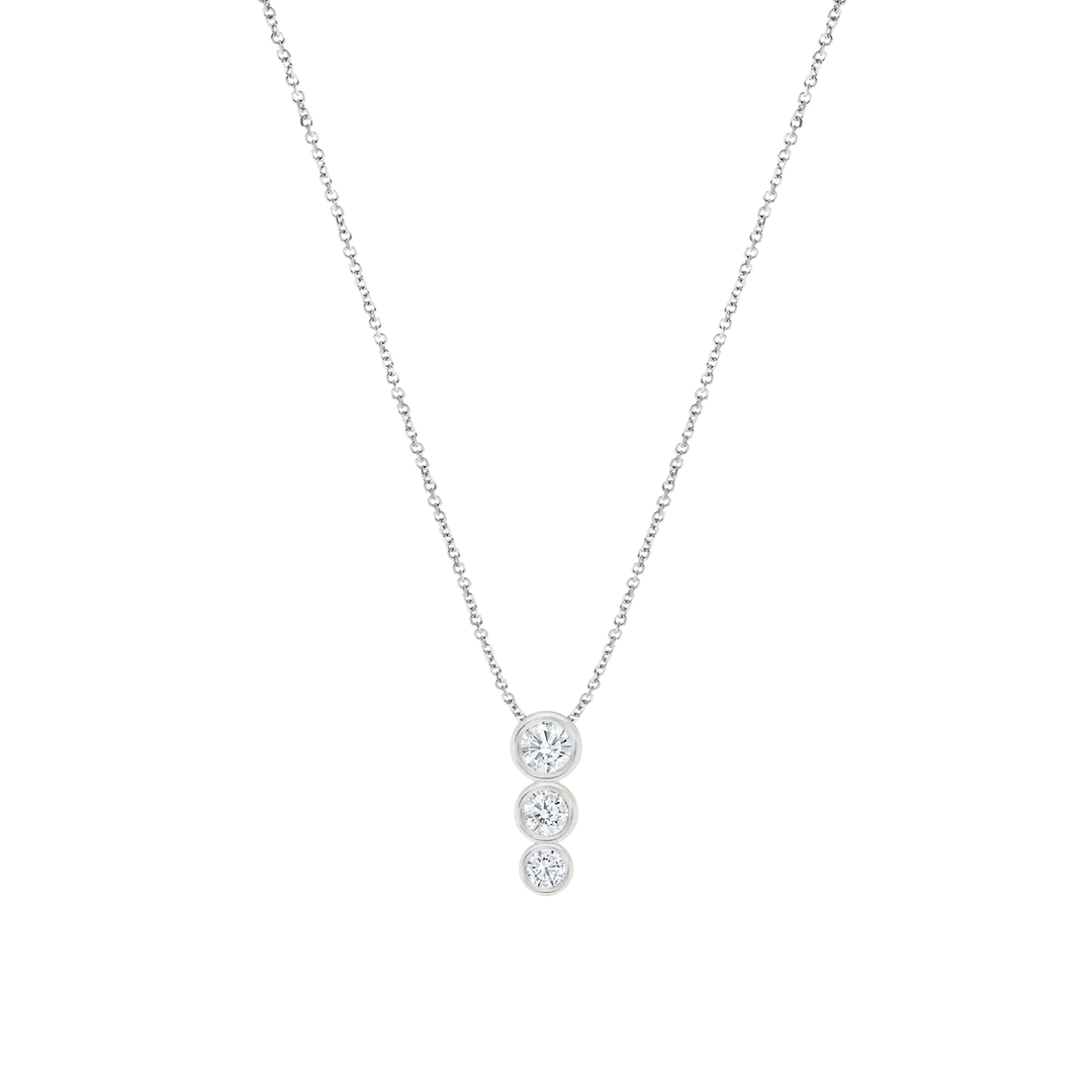 Three Round Lab Grown Diamond Necklace