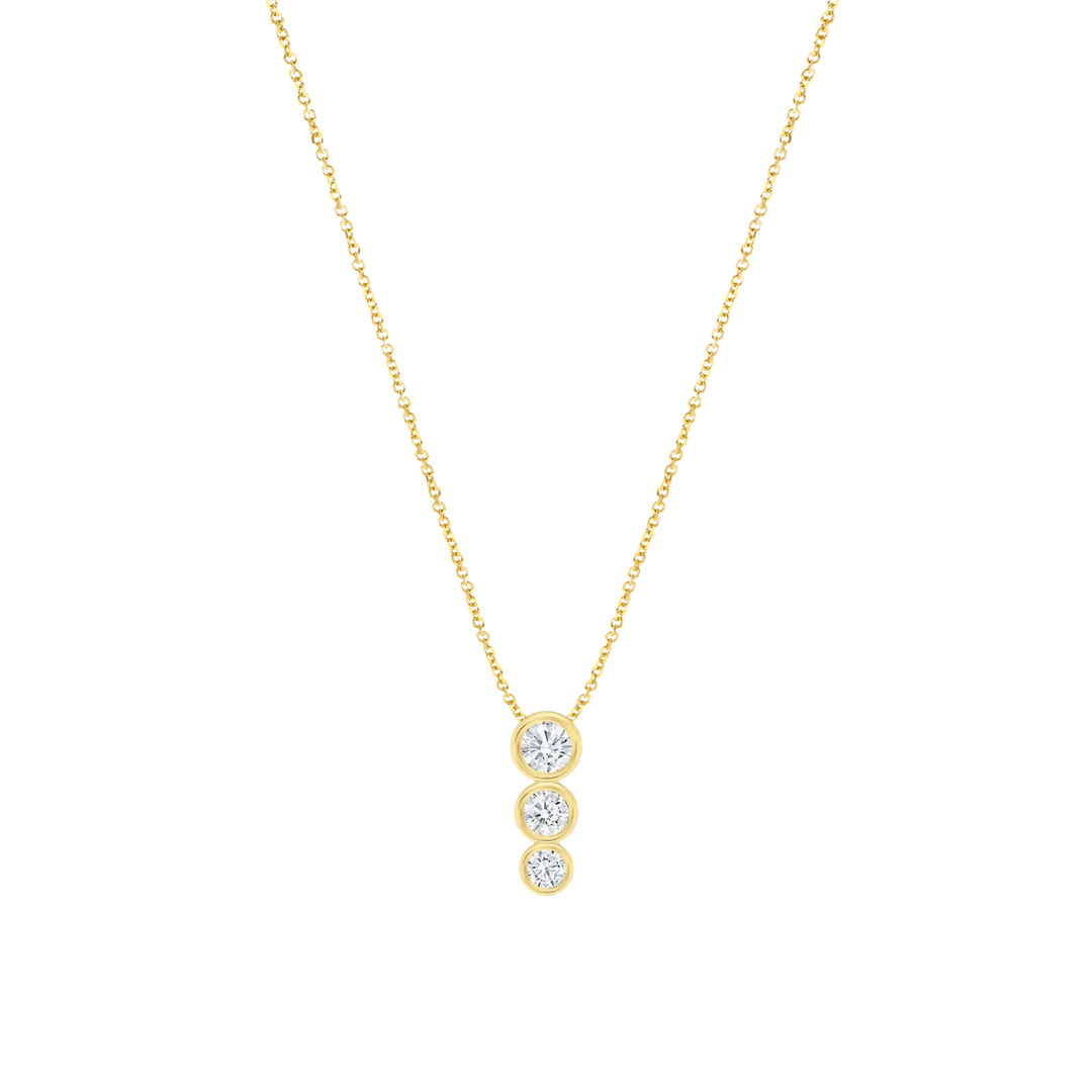 Three Round Lab Grown Diamond Necklace
