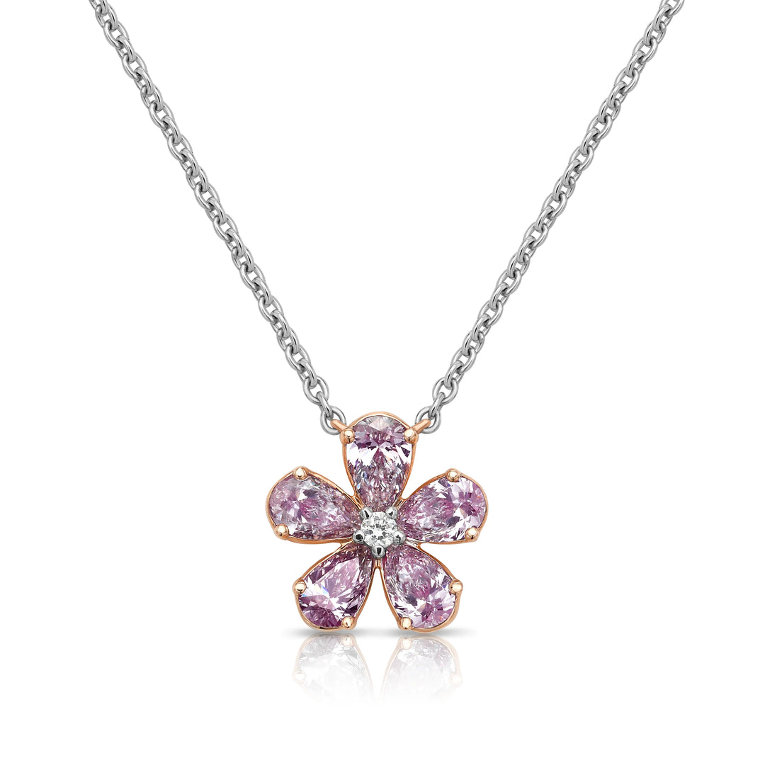 Pink Pear Lab Grown Diamond Necklace